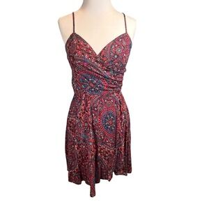 Abercrombie Paisley Viscose Smocked Mini Dress Adjustable‎ Straps Small